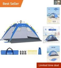 Family-Friendly Beach Tent, Quick Setup, Ventilated with UPF 50+ Protection