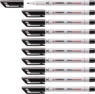 Folienstift STABILO OHPen 853/46 wasserlöslich medium  10er Pack schwarz