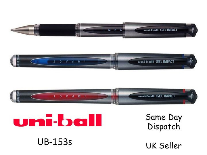 UNI-BALL UM-153S Gel Impact Rollerball Pen BLACK BLUE