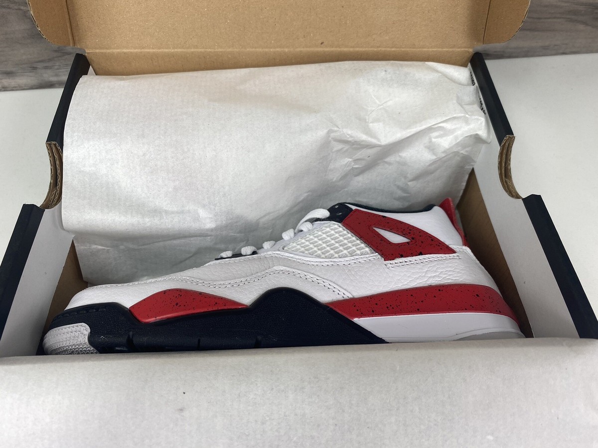 Nike Air Jordan 4 Retro Red Cement White Black PS GS 408452-161