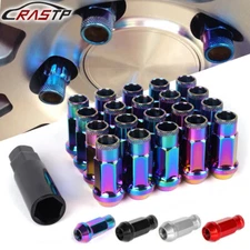 20PCS M12x1.5mm/1.25mm Extended Steel Tuner Open Ended Wheel Lug Nut