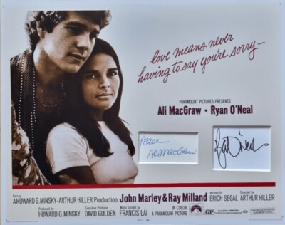 RYAN O'NEAL & ALI McGRAW signiert 14x11 Foto Display LOVE STORY COA