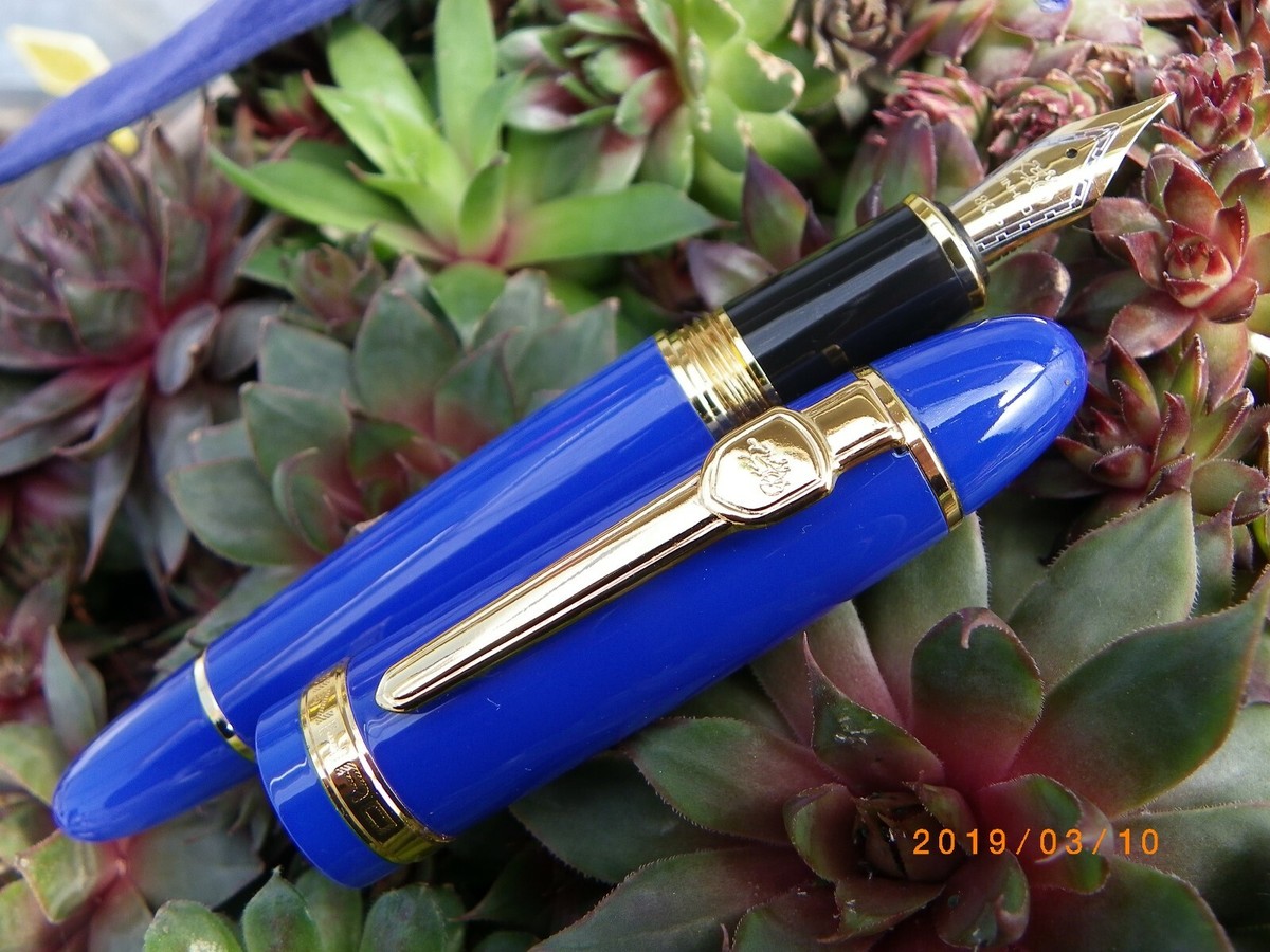 Stylo Plume Jinhao Laqué Bleu - Plume 18KGP - Neuf De Stock Avec étui Velours - Cadeau élégant