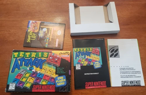 Vintage Super Nintendo Tetris Attack Game Box/Manual/Insert/poster No Game