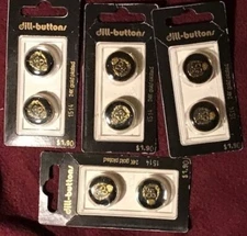 Dill Buttons ~ Round, 24k Gold Plated (1514) - 3/4" - 8 ct