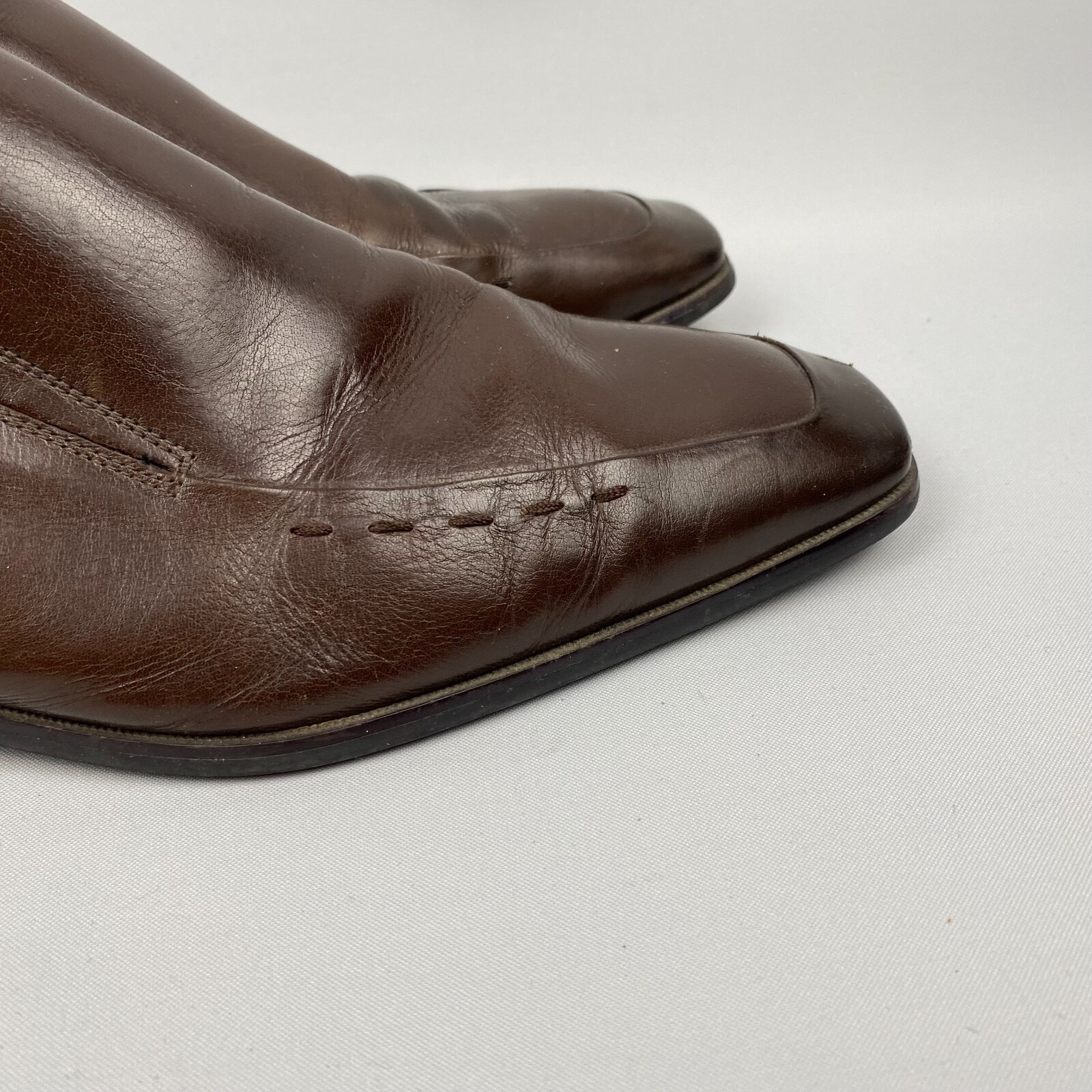 Mens Sorrento Slip On Shoes Brown Leather EU 44 UK 10 Loafer Smart