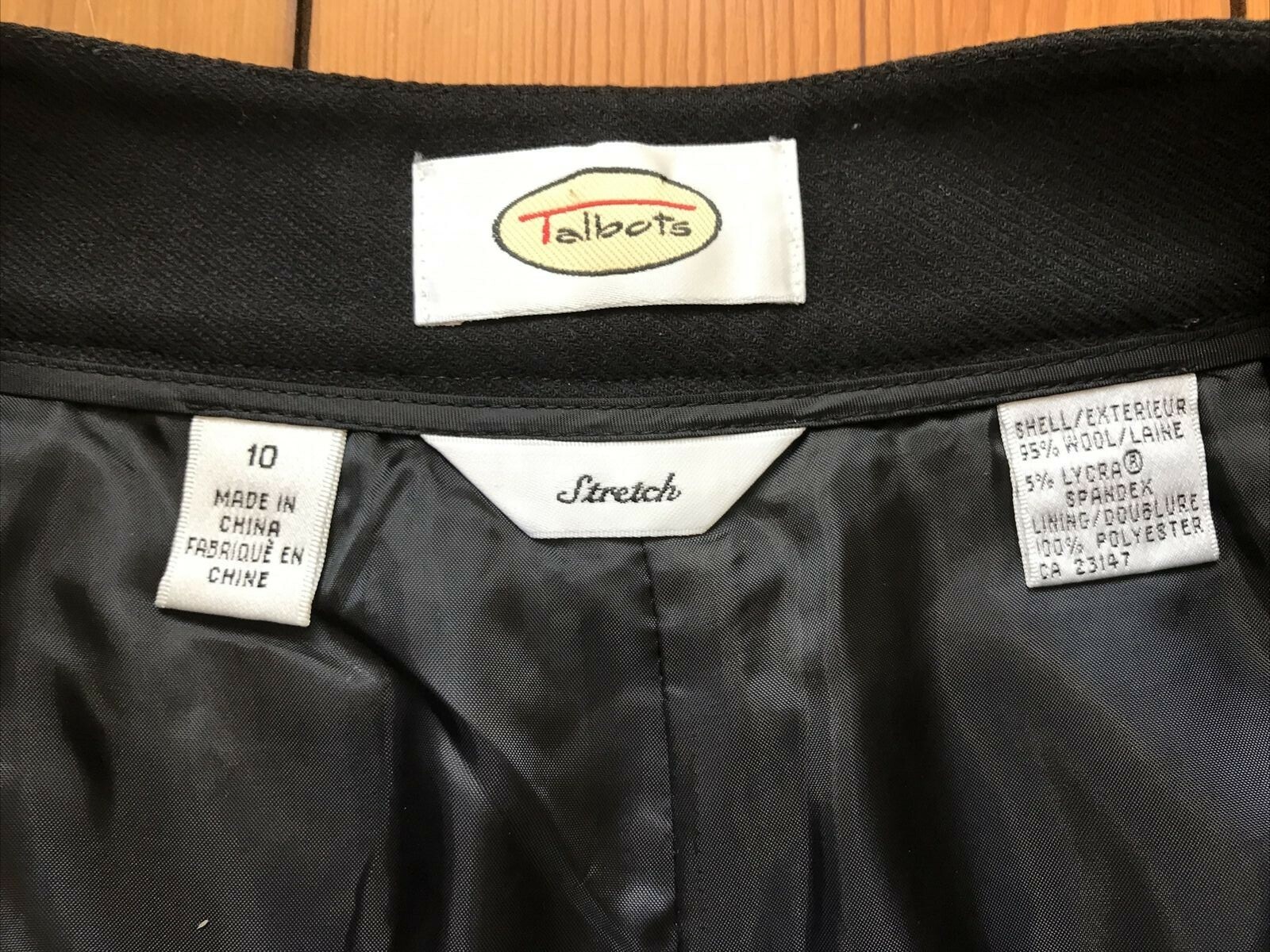 Talbots Stretch Black Wool Blend High Waisted Sla… - image 2