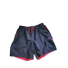 Speedo Swim Shorts Men Sz XXL Blue And Red Drawstring Casual Everyday