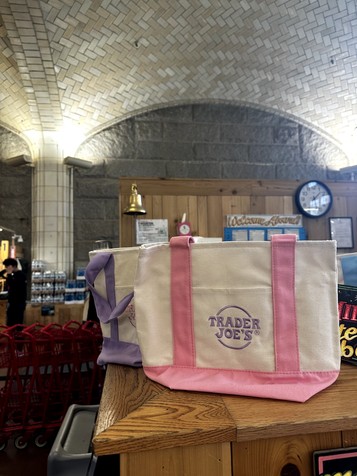 Trader Joes Pastel Mini Canvas Tote Bags 2025 Limited Edition