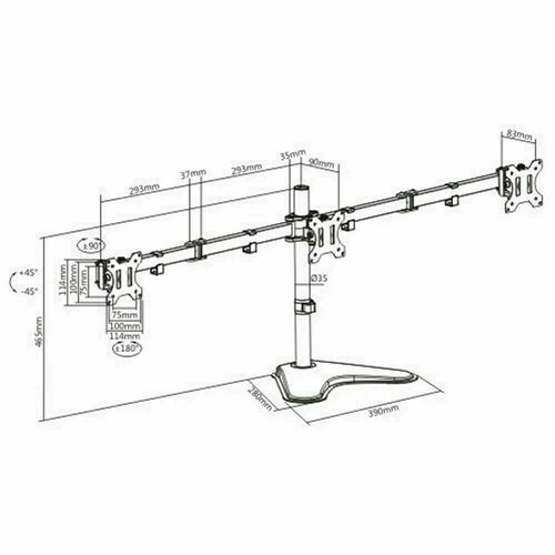 Triple Monitor Mount Computer 3 Screen Stand 13-27" Display TV - Picture 6 of 6