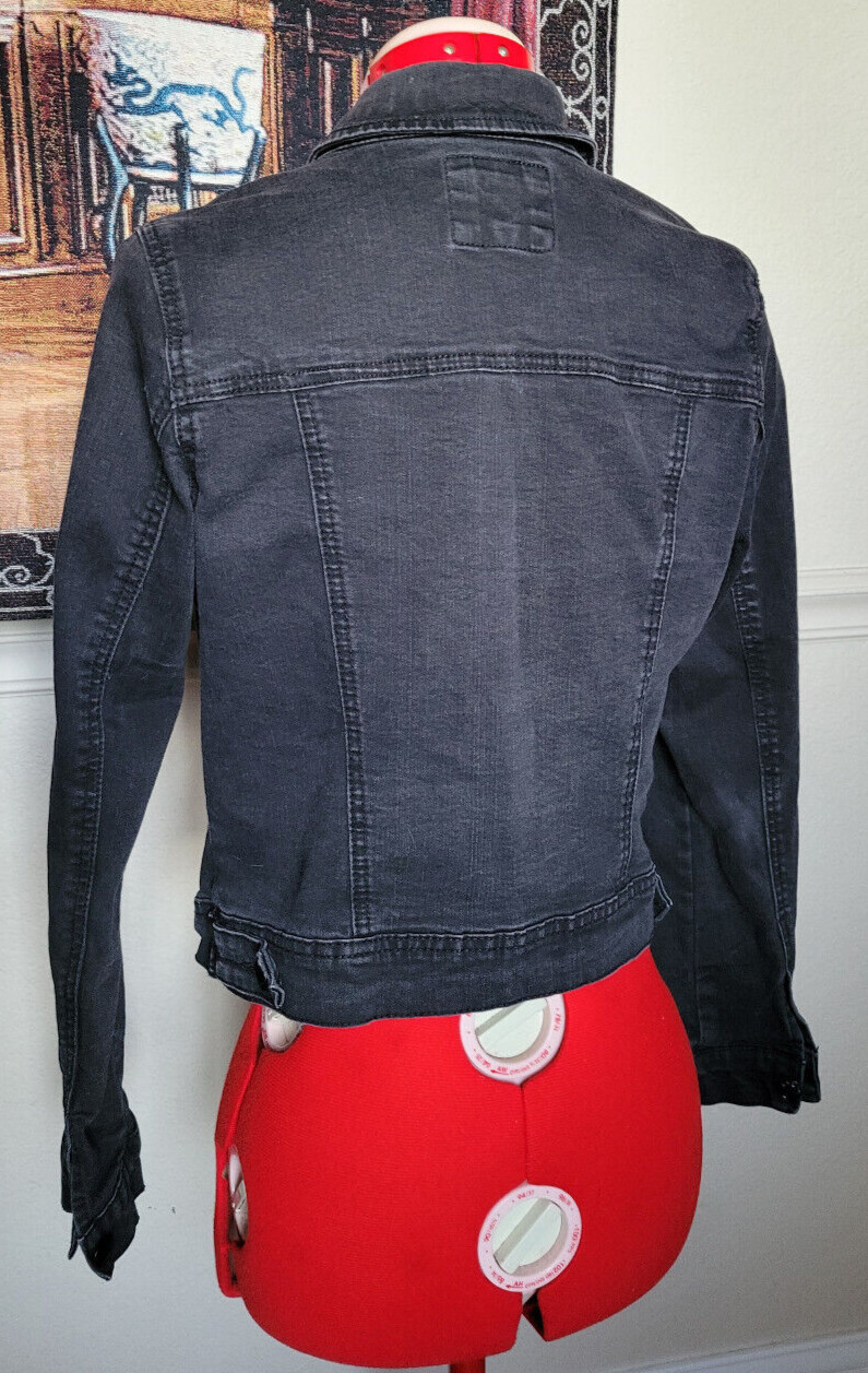 Wax Jean Basic Denim Black Button-Up Thin Long-Sl… - image 5