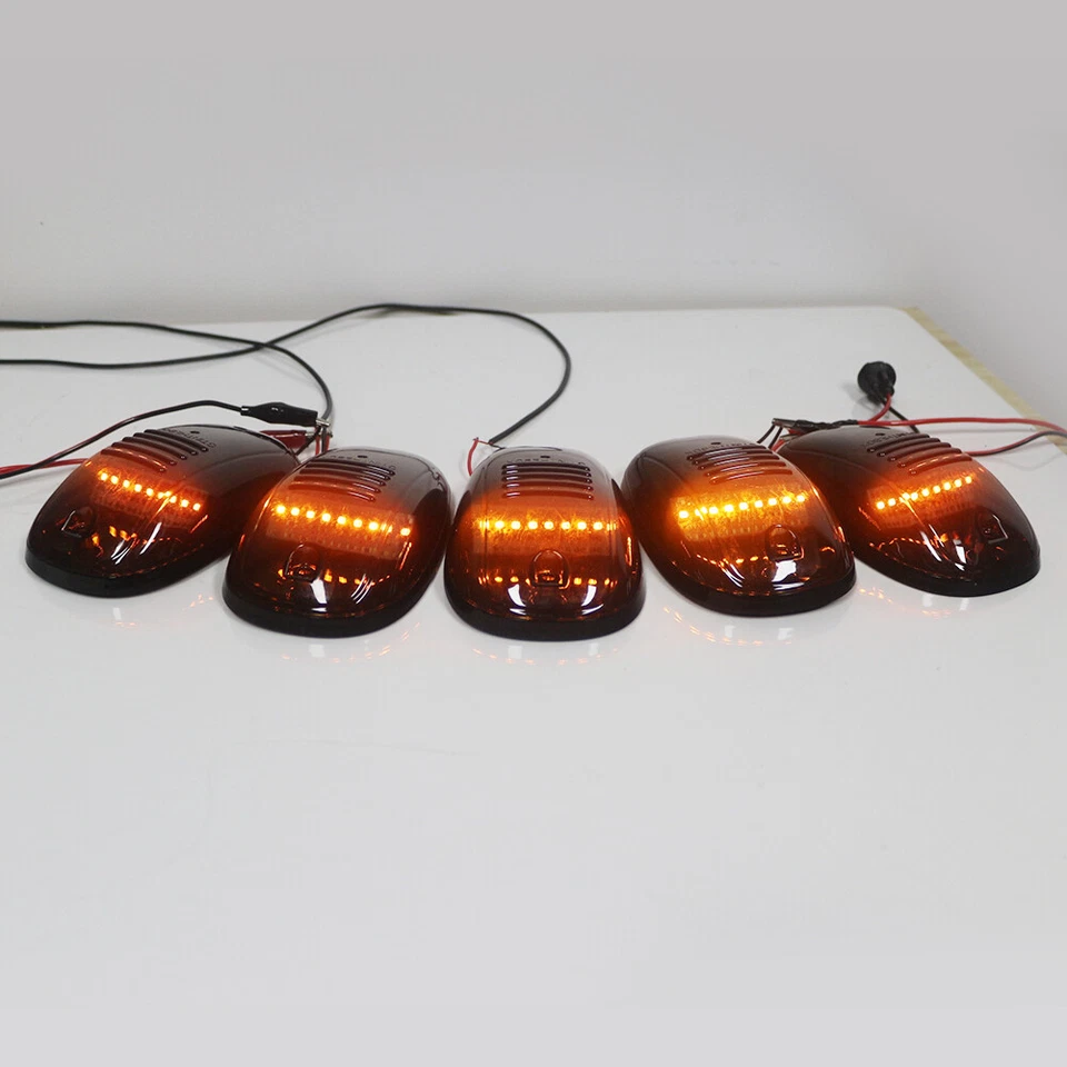 5pcs Cab Marker roof lights Smoke/Amber Led For 2003-2016 Dodge Ram 2500 3500 - Image 2 of 4