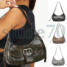 Women's Small Crossbody Bag Leather Crescent Shoulder Purse Handbags Clutch Hobo