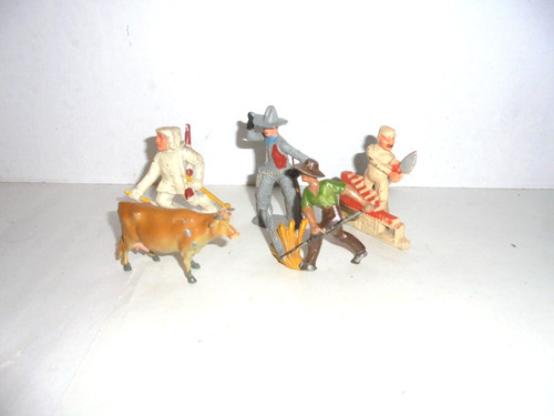 BARCLAY,MANOIL DIECAST FIGURES CAN BE USED FOR STANDARD GAUGE TRAIN GARDEN