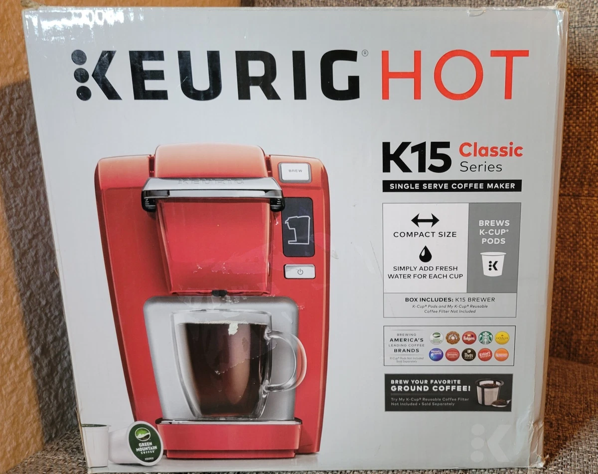 Keurig K15 Single serve K cup Pod Coffee Maker Red eBay