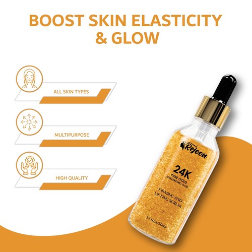 Siero oro 24K, anti-invecchiamento, anti-arrossamento, sbiancante pelle e idratante 50 ml x 2 - Foto 4 di 9