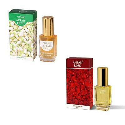 Ahsan Combo Pack Of Attarful & Rose Long Lasting Eau De Perfume 30ml Each H189