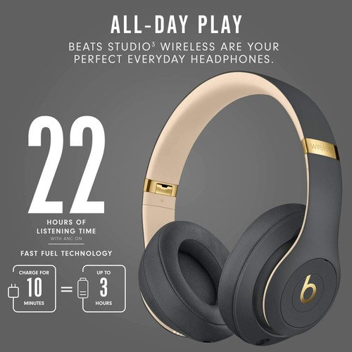 Genuine Beats Studio3 Wireless Noise Cancelling Over-Ear Headphones Shadow Grey - Picture 7 of 12