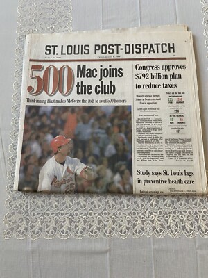 MARK MCGWIRE JOINS 500 CLUB St. Louis Post-Dispatch Aug 6, 1999 - 5-star edition