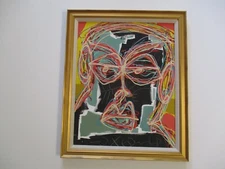 20" TSS PAINTING CONTEMPORARY MODERNIST AMERICAN ABSTRACT PORTRAIT POP ART FACE