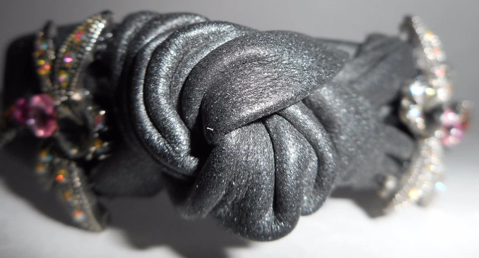 LUPITA HAPACHICO винтажная повязка на голову ручной работы серый дракон бабочка стразы - Изображение 4 из 4