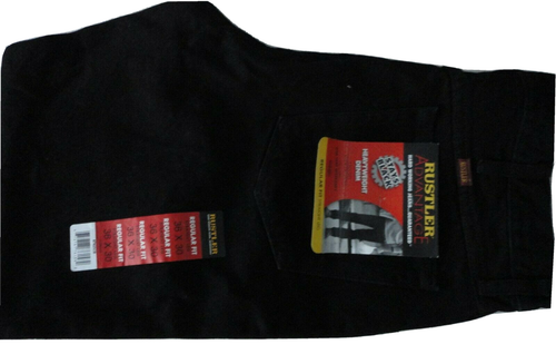 Men Rustler by Wrangler Advantage Working Jeans 36 X 30 Black New With Tags - Picture 2 of 5