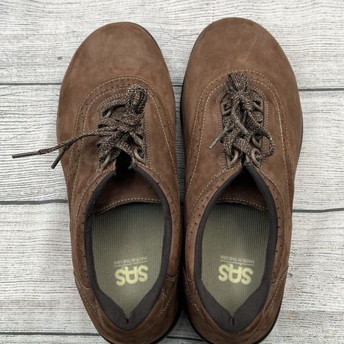 SAS Walk Easy Shoes Women's 9.5W Wide Brown Nubuck Leather Low Comfort Walking - Picture 9 of 9