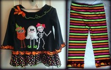 NWT Rare Editions 2 Piece Halloween Leggings Set, Baby Girl Size 12 Months