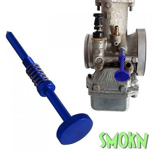 Yamaha YZ 125 Mikuni TMX Easy Adjust Carb Carburettor Idle Tick Over Screw Blue
