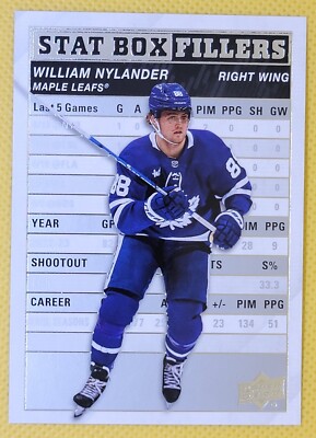 2023-24 Upper Deck Series 1 Stat Box Fillers William Nylander #SB-16 Toronto