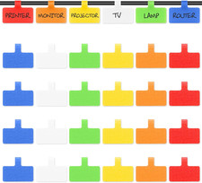 Etiquetas para Cables 24 Piezas Grandes Reutilizables Multicolor para Organizar