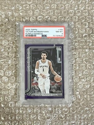 2025 Topps - Victor Wembanyama #195 Purple Rainbow /250 PSA 8