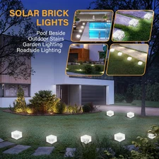 Solar Brick Lights - Outdoor Waterproof Patio & Garden Decor (3 Packs) for Pa...