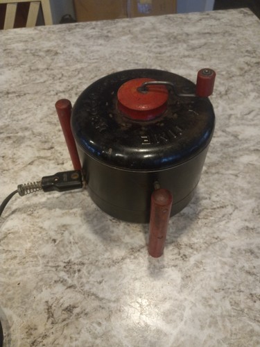 Vintage JOLLY TIME Electric CORN POPPER, RED WOOD Handles Popcorn - CORD & WORKS