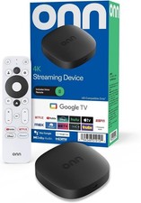 onn 4K Streaming Device Ultra HD 8GB Storage 2GB RAM Google TV Media Player