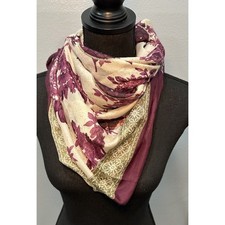 Fashion Elegance Stylish Flower Print Chiffon Scarf Vintage Look Light Weight