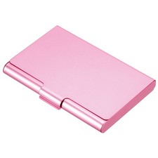 Business Card Holder Aluminum Metal Professional Pocket Card Case Pink