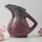Niloak  Art Deco Antique Pottery Ewer Pitcher Ozark Dawn Pink Gray Satin Glaze