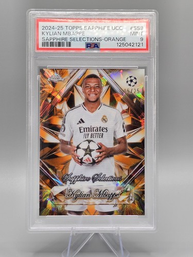 2024-25 Topps Chrome UCC Sapphire Edition - Kylian Mbappe #SS-9 Orange /25 PSA 9