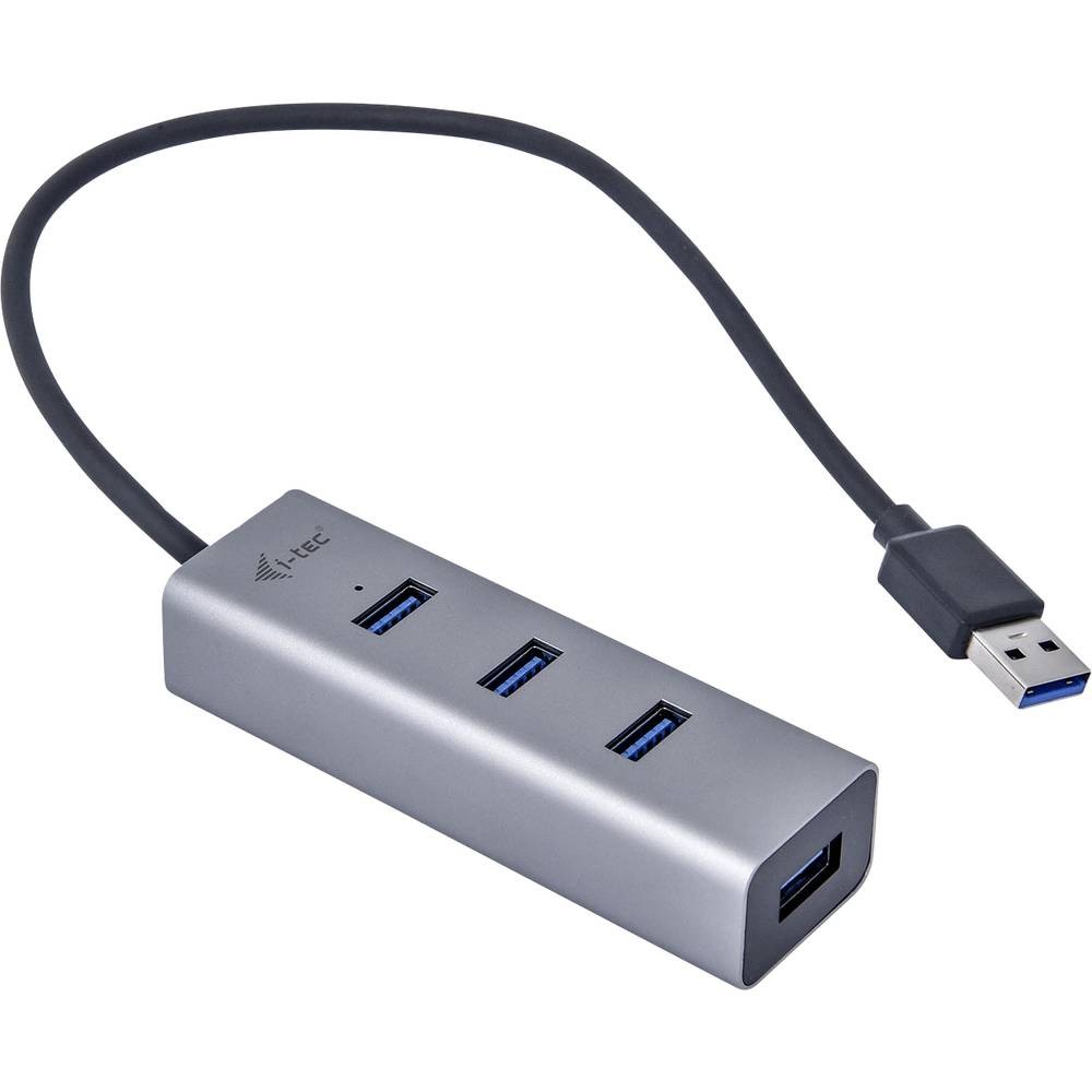 Hub USB i-tec U3HUBMETAL403 portable pour organiser les câbles de votre bureau