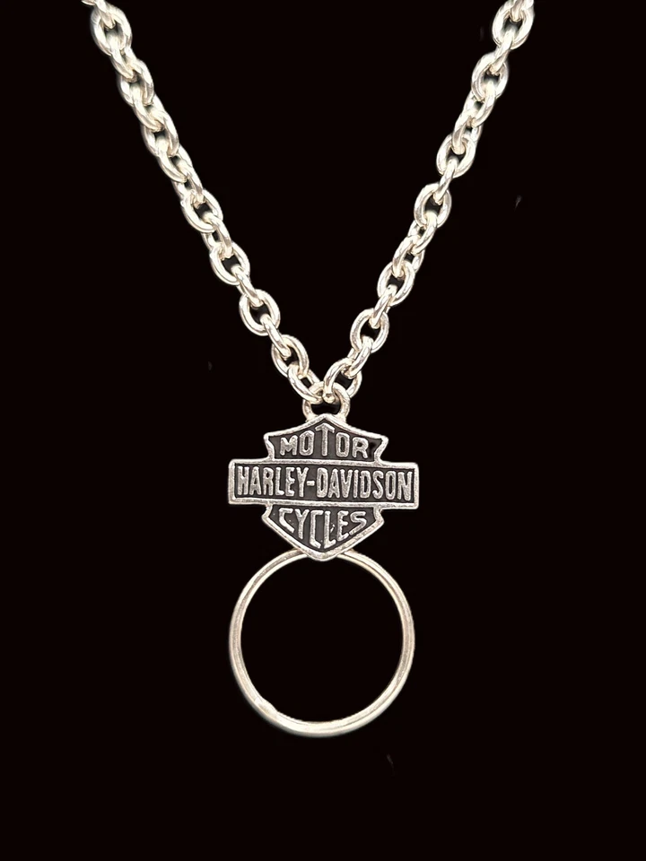 Vntg Retired Harley Davidson .925 Silver Charm Necklace And .925 Eagle Earrings - Image 4 of 4