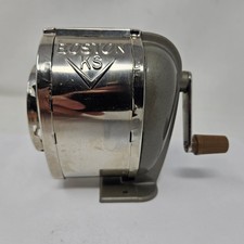 Vintage BOSTON Model KS Manual Pencil Sharpener Revolving 8 Hole Steel USA