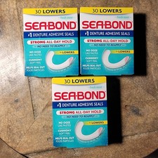 3 Pack Sea Bond Denture Adhesive Seals Lowers Fresh Mint 30 Each