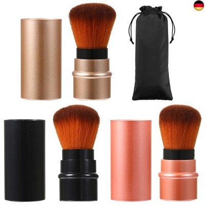JewelryWe 3 Stück Einziehbarer Kabuki Pinsel mit besonders weichem