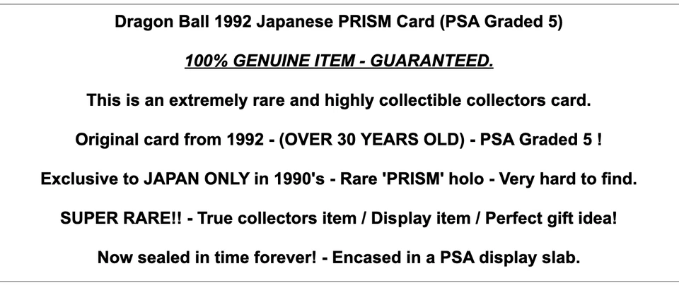 Dragon Ball Z Rare 90s Prism PSA Graded Card Game Carddass Promo Super Holo Foil - Image 2 of 4