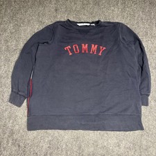 Tommy Hilfiger Women Navy Blue Crew Neck Sweatshirt Tommy Logo Size 1X