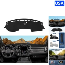 Flannel Dashboard Cover Mat for Dodge Ram 1500/2500/3500 (2019-2026) - UV Shield