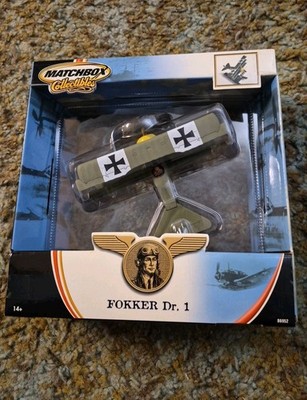  Matchbox Werner Voss Fokker Dr. 1 WW-1 Fighter Die-cast  1:72 w/ Stand Nice Box