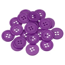 22 Pcs Resin Round Buttons for Craft, 4 Holes Sewing Snaps, Purple (20mm)