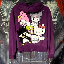 Sanrio Hello Kitty And Friends Hoodie Women's XS Purple Full-Zip Graphic Print